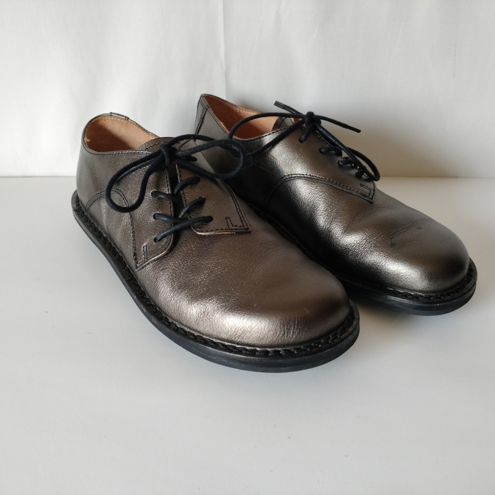 Trippen Metallic Leather Asymmetrical Lace Up Shoes Women's Size 38 US Size 7